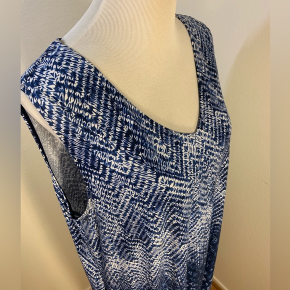 VGUC Anywear by Catherines Blue and White Tribal Print Dress - Picture 5 of 6